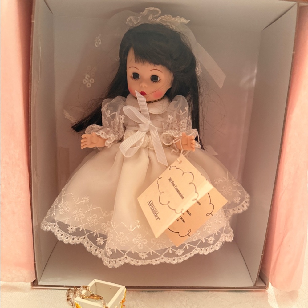 Madame Alexander 1st Communion Doll in box with accessories.